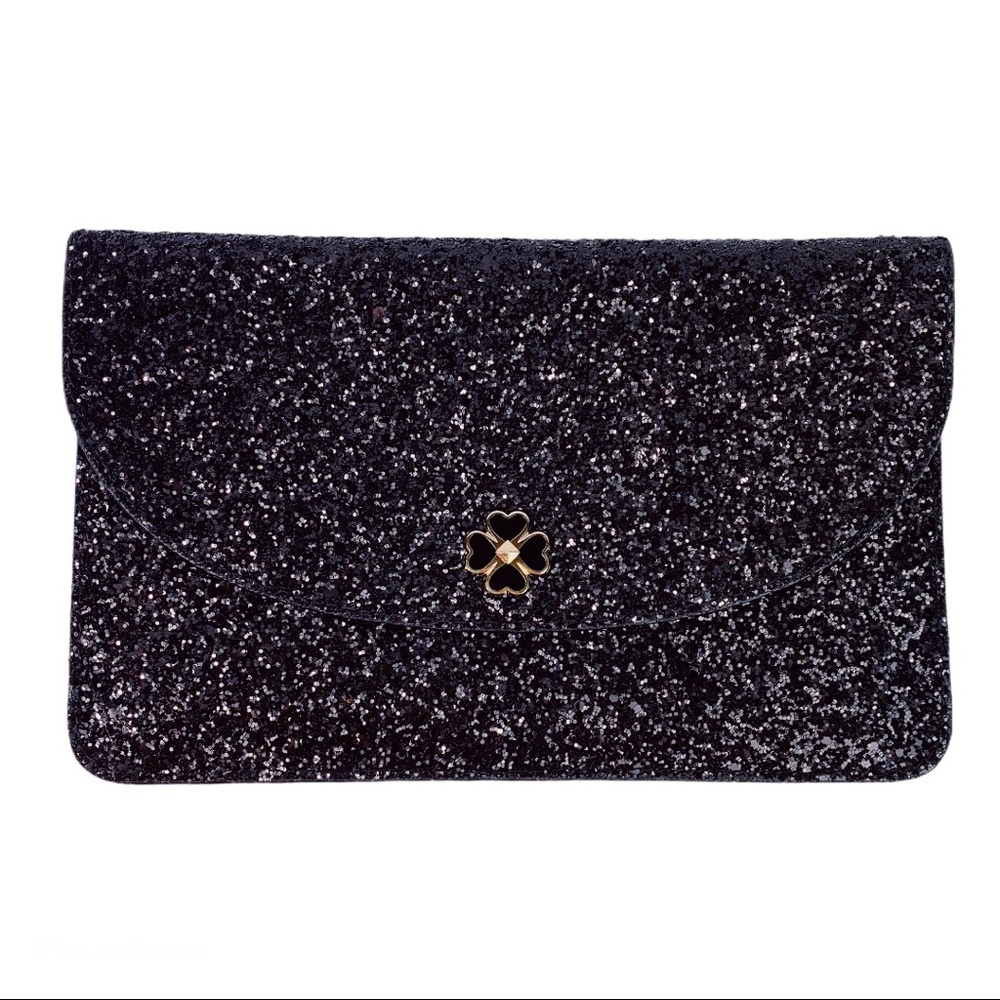 NWT Kate spade Odette Glitter Large Flap Pouch